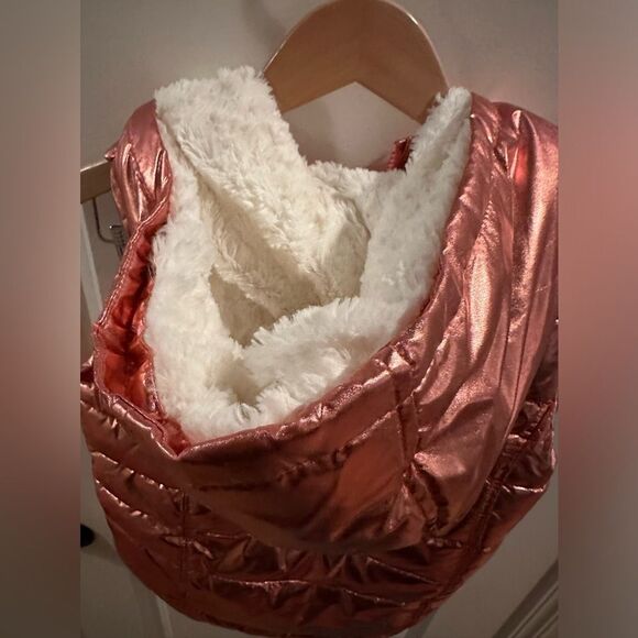 Crazy 8 Rose Gold Hooded Girl Puffer Vest Size XL/14 - Picture 9 of 12